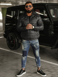 Ανδρικό μπουφάν mαύρος OZONEE JS/16M9328/392BZ