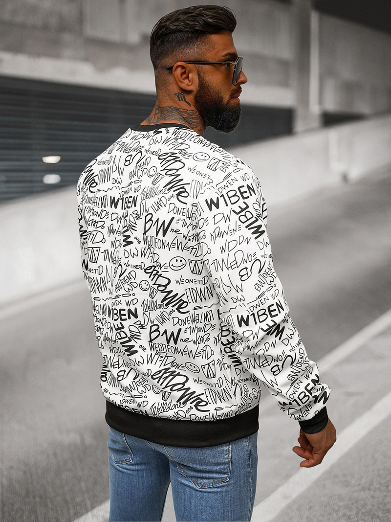 Ανδρικό Φούτερ λευκό OZONEE JS/8B1218/1