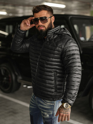 Ανδρικό μπουφάν mαύρος OZONEE JS/16M9328/392BZ