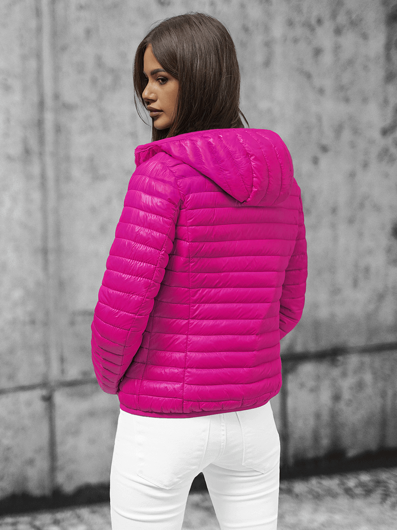 Γυναικείο μπουφάν αναστρέψιμο σκούρο-ροζ OZONEE O/H953