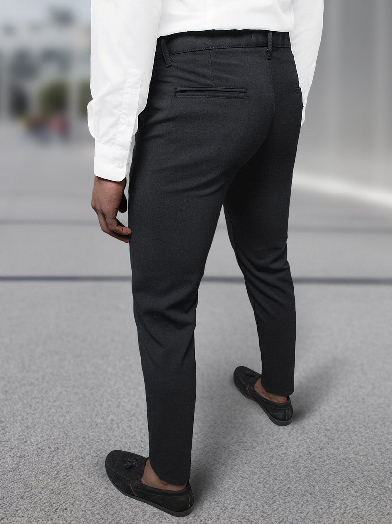 Ανδρικό παντελόνι chino μαύρο OZONEE DJ/5526