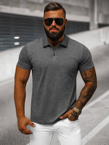 Ανδρική μπλούζα polo Γραφίτης OZONEE JS/8T80/5Z