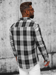 Ανδρικό πουκάμισο μαύρο OZONEE NB/MC727N