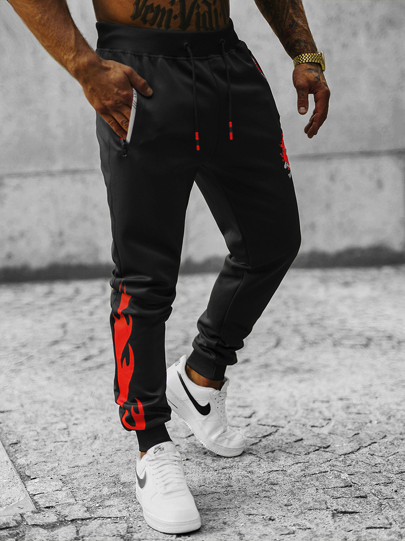 Ανδρικό παντελόνι φόρμας μαύρο OZONEE JS/K10237Z