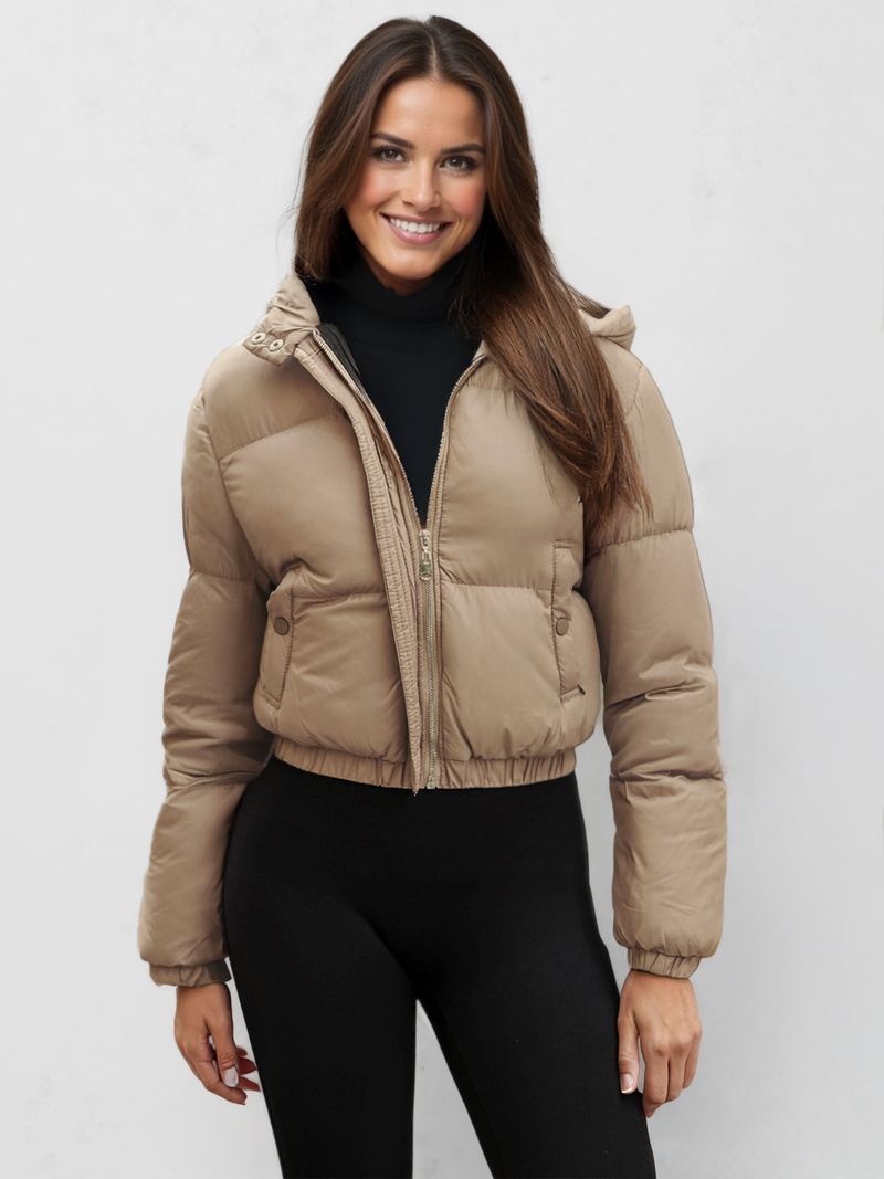 Γυναικείο μπουφάν Σκούρο μπεζ OZONEE JS/5M3260/84Z