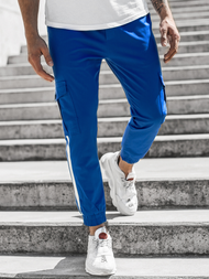 Ανδρικό παντελόνι chino jogger μπλε OZONEE DJ/5580