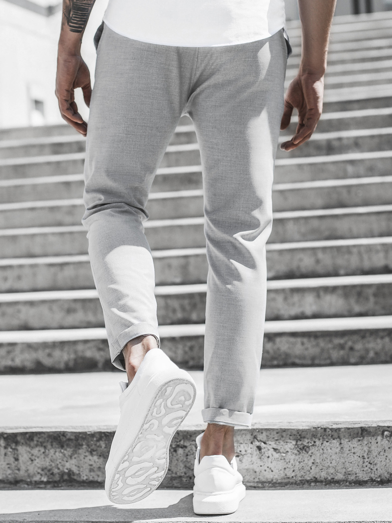 Ανδρικό παντελόνι chino γκρι OZONEE DJ/5574