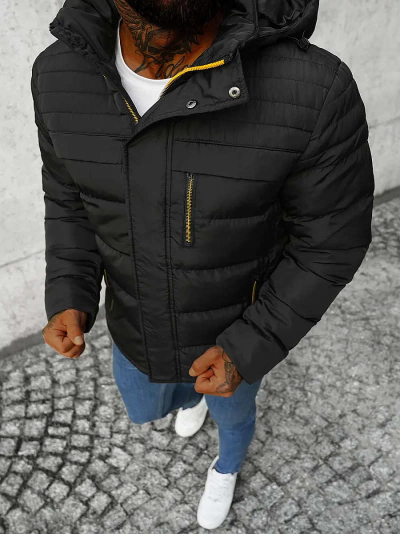 Ανδρικό χειμερινό μπουφάν mαύρος OZONEE JS/M806/392
