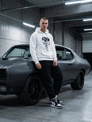 Ανδρικό Φούτερ με Κουκούλα λευκό OZONEE JS/65B3907/1Z