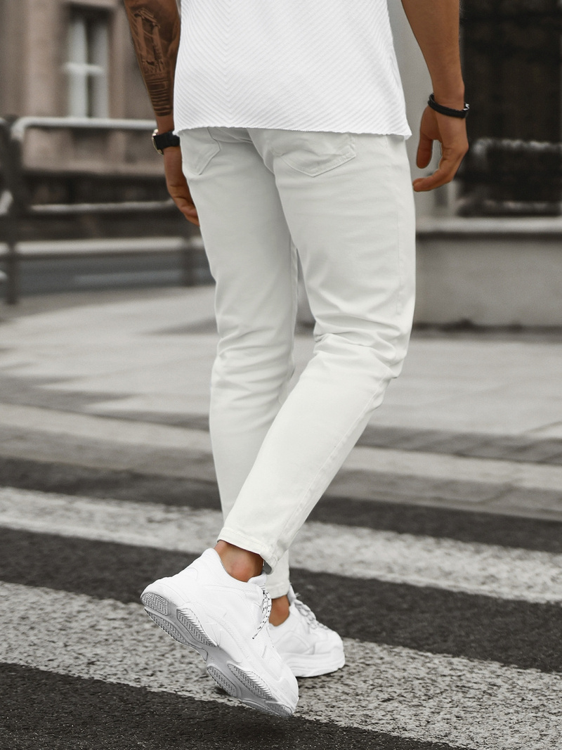 Ανδρικό τζιν παντελόνι εκρού OZONEE E/5171/01