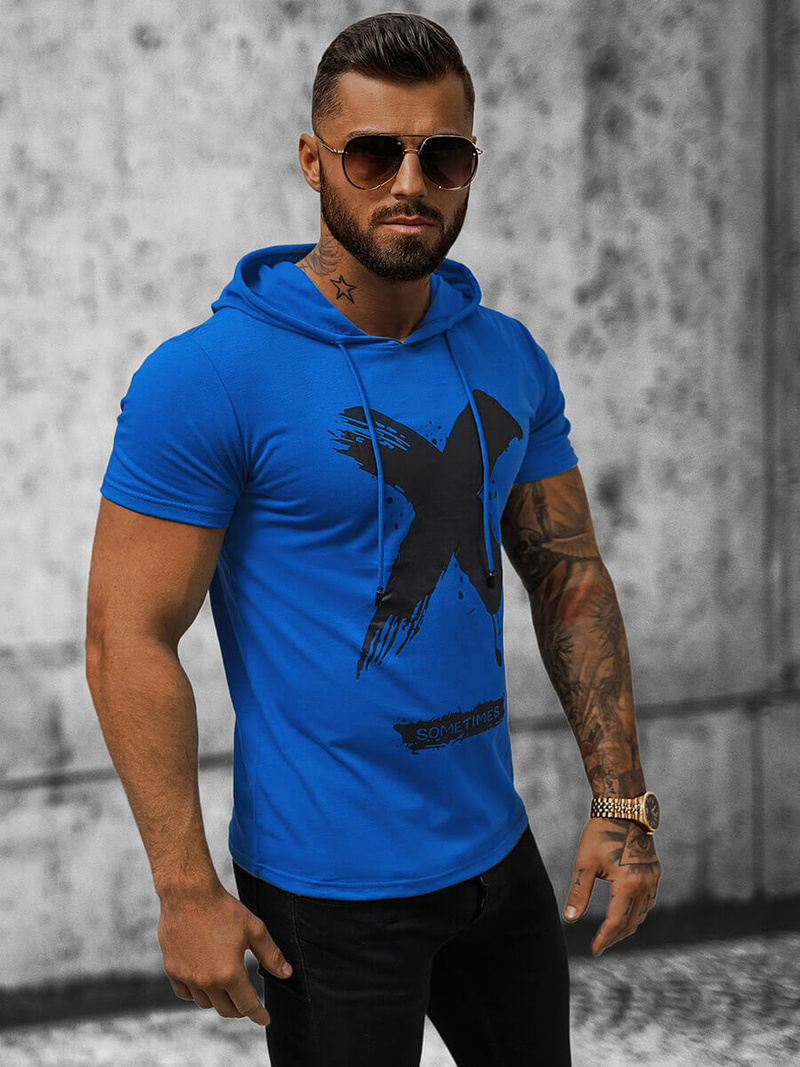 Ανδρικό μπλουζάκι mπλε OZONEE JS/8T203