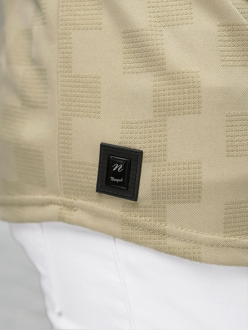 Ανδρικό μπλουζάκι mπεζ OZONEE O/QS11621