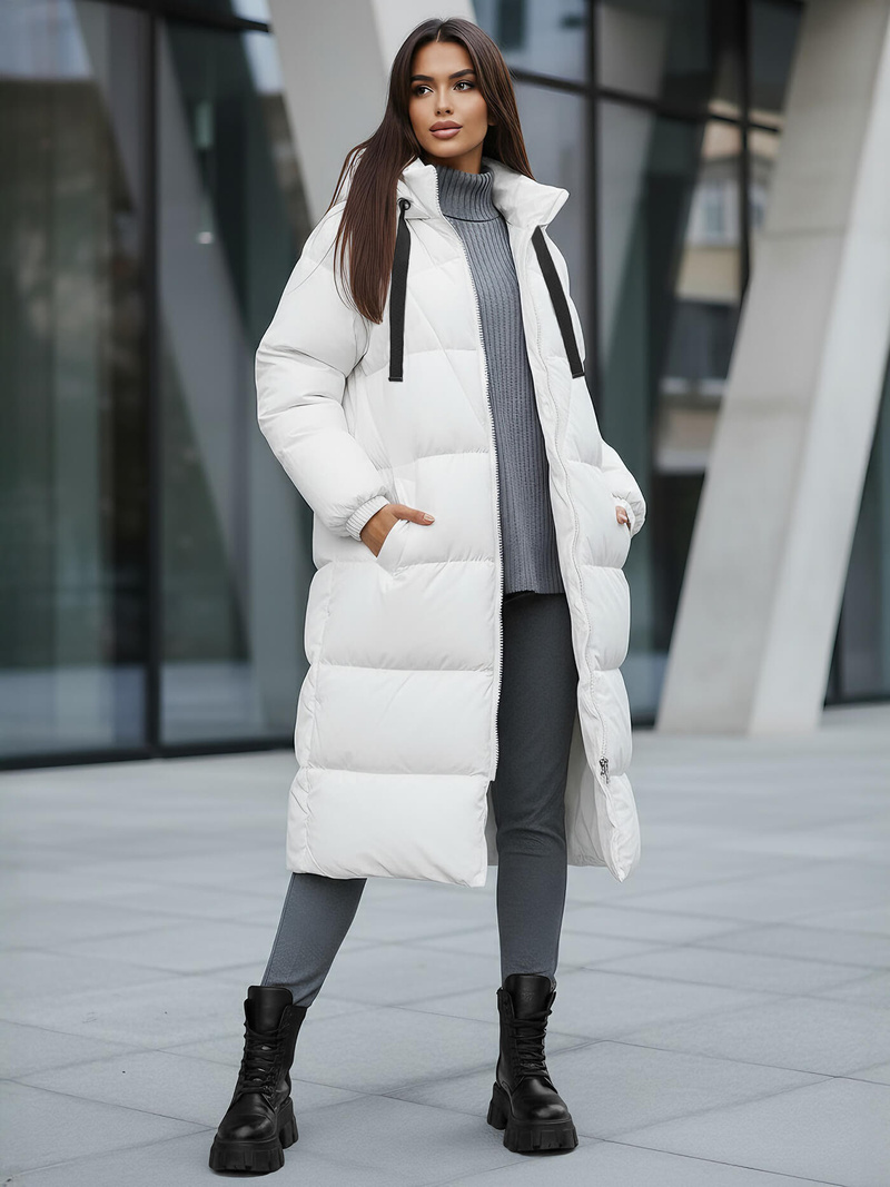 Γυναικείο μπουφάν λευκό OZONEE JS/5M3163/281Z