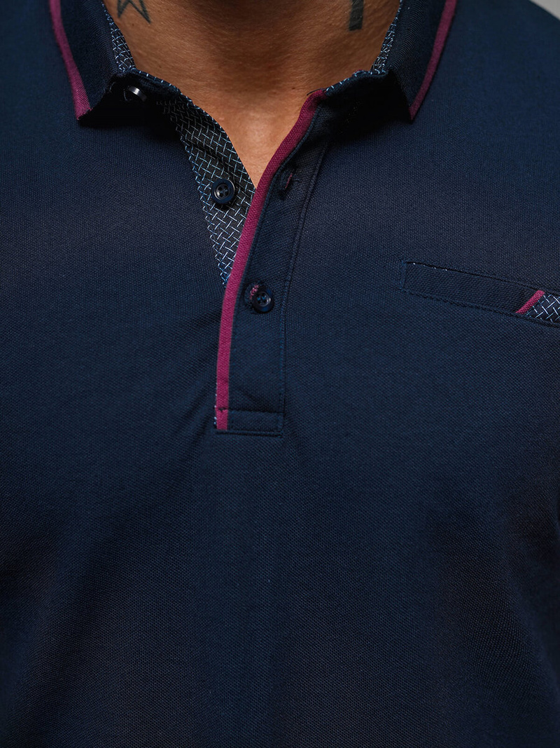 Ανδρική μπλούζα polo ναυτικό μπλε OZONEE O/DA758