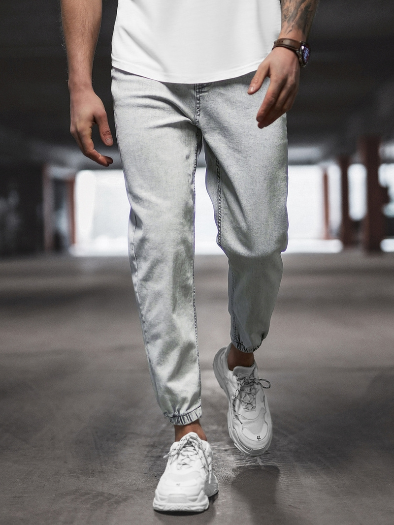 Ανδρικό τζιν παντελόνι γκρι OZONEE DP/780Z