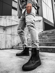 Ανδρικά ψηλά Sneakers μαύρο OZONEE KN/022