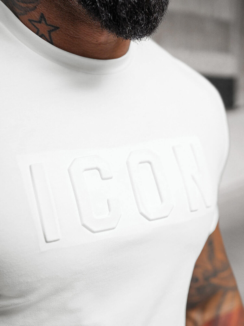 Ανδρικό μπλουζάκι λευκό OZONEE NB/MT3111