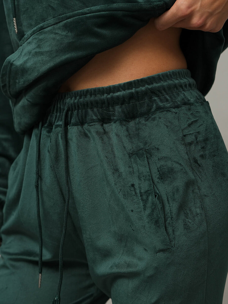 Γυναικείο βελούδινο σετ φόρμας Σκούρο πράσινο OZONEE O/8C1175/9Z