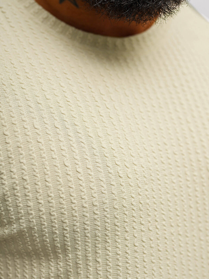 Ανδρικό μπλουζάκι mπεζ OZONEE O/7766T