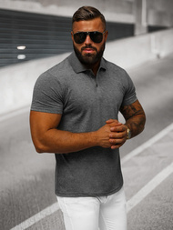 Ανδρική μπλούζα polo Γραφίτης OZONEE JS/8T80/5Z