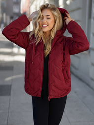 Γυναικείο μπουφάν bουργουνδία OZONEE JS/16M9300/06