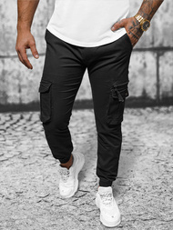 Ανδρικό παντελόνι chino jogger mαύρος OZONEE NB/MP0201N