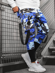 Ανδρικό παντελόνι chino jogger μπλε-μαύρο OZONEE G/11133