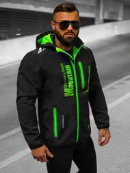 Ανδρικό μπουφάν Softshell μαύρο-πράσινο OZONEE JS/HH026/1A