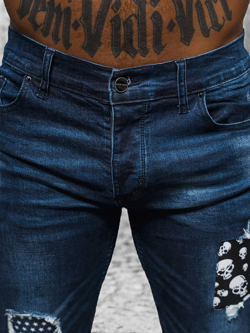 Ανδρικό τζιν παντελόνι Σκούρο μπλε OZONEE NB/MP0015BS