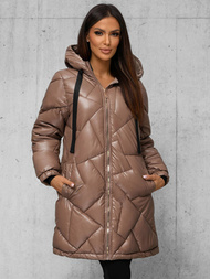 Γυναικείο μπουφάν kαμήλα OZONEE JS/5M3189/84Z