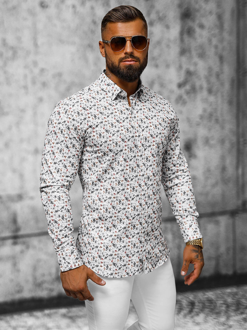 Ανδρικό πουκάμισο λευκό OZONEE O/V60