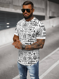 Ανδρικό μπλουζάκι λευκό OZONEE O/P1347