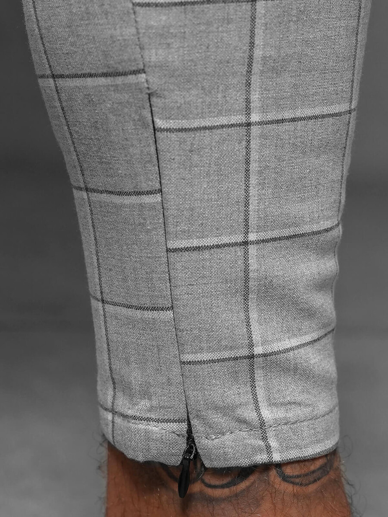 Ανδρικό παντελόνι chino γκρι OZONEE DJ/550172