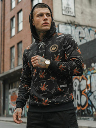 Ανδρικό Φούτερ με kουκούλα μαύρο OZONEE O/B266Z