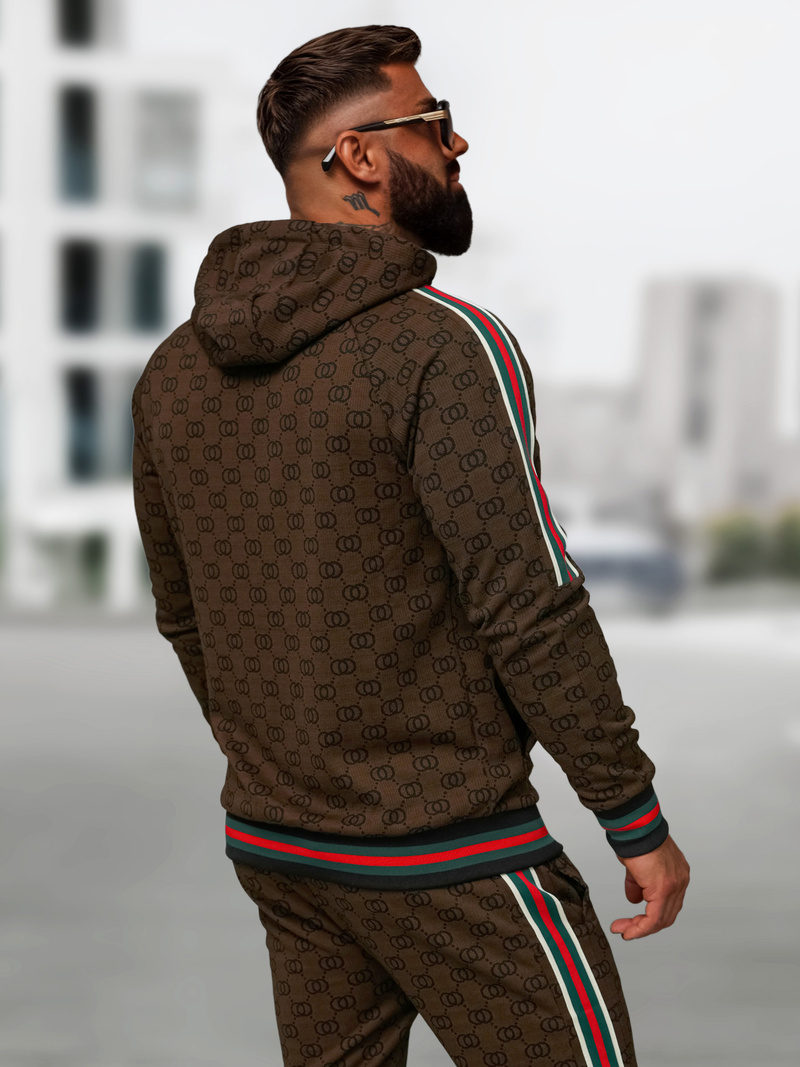 Ανδρικό σετ φόρμας σκούρο-μπεζ OZONEE O/FF5111AB