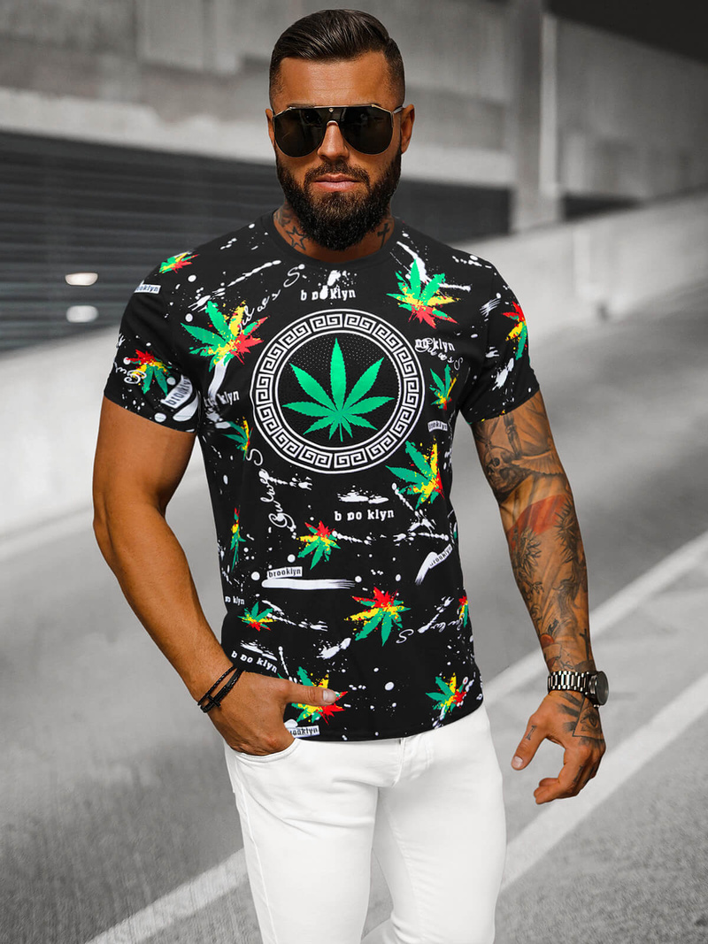 Ανδρικό μπλουζάκι μαύρο OZONEE O/T131/3