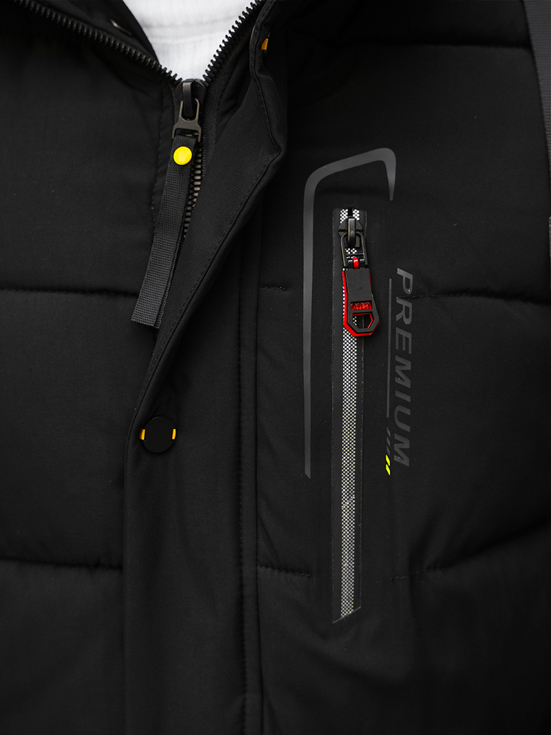 Ανδρικό χειμερινό μπουφάν μαύρο OZONEE JS/22M60/392