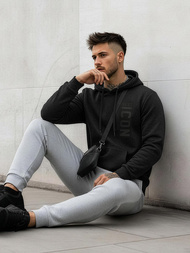 Ανδρικό Φούτερ με Κουκούλα μαύρο OZONEE JS/8B1973/3