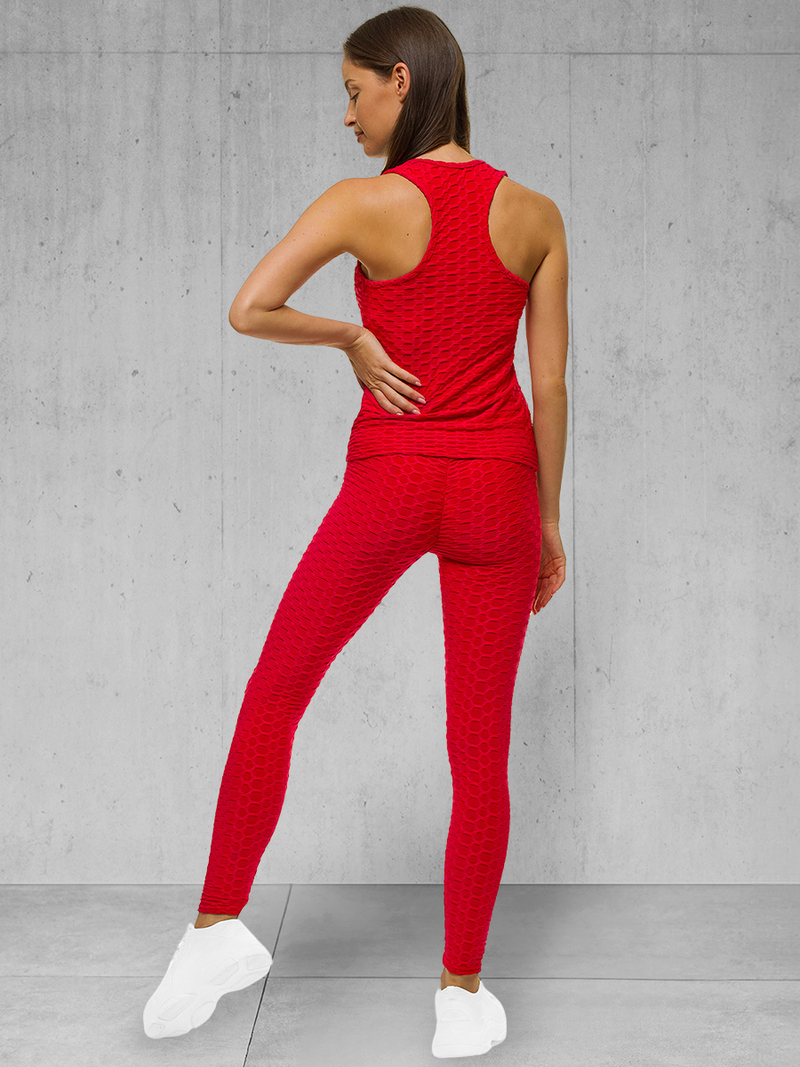 Γυναικείο σετ φόρμας δύο κομματιών Κόκκινο OZONEE JS/YW88037/5