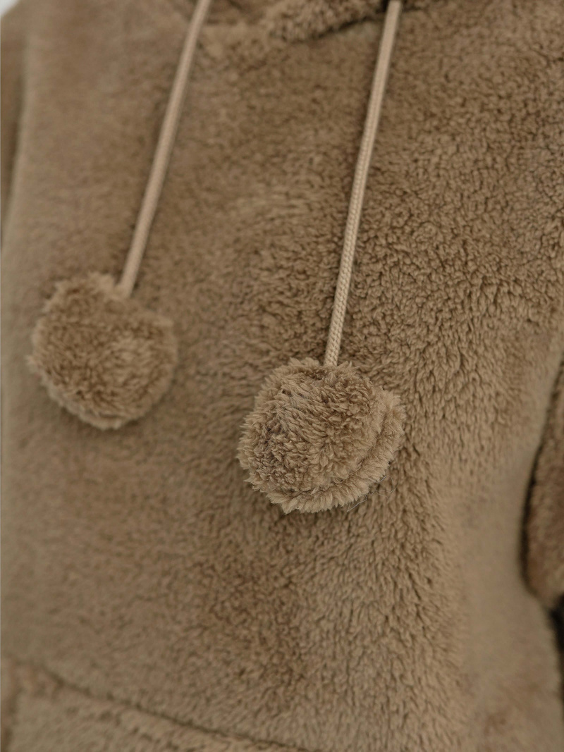 Γυναικείο φούτερ με κουκούλα κάμελ OZONEE JS/HH192/157