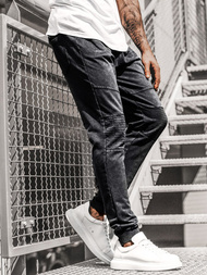 Ανδρικό παντελόνι jogger μαύρο OZONEE JS/KK1022