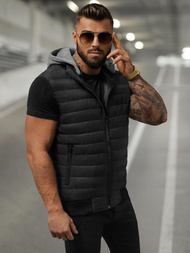 Ανδρικό αμάνικο μπουφάν μαύρο OZONEE JS/8M983/392