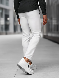 Ανδρικό παντελόνι chino λευκό OZONEE DJ/5526Z