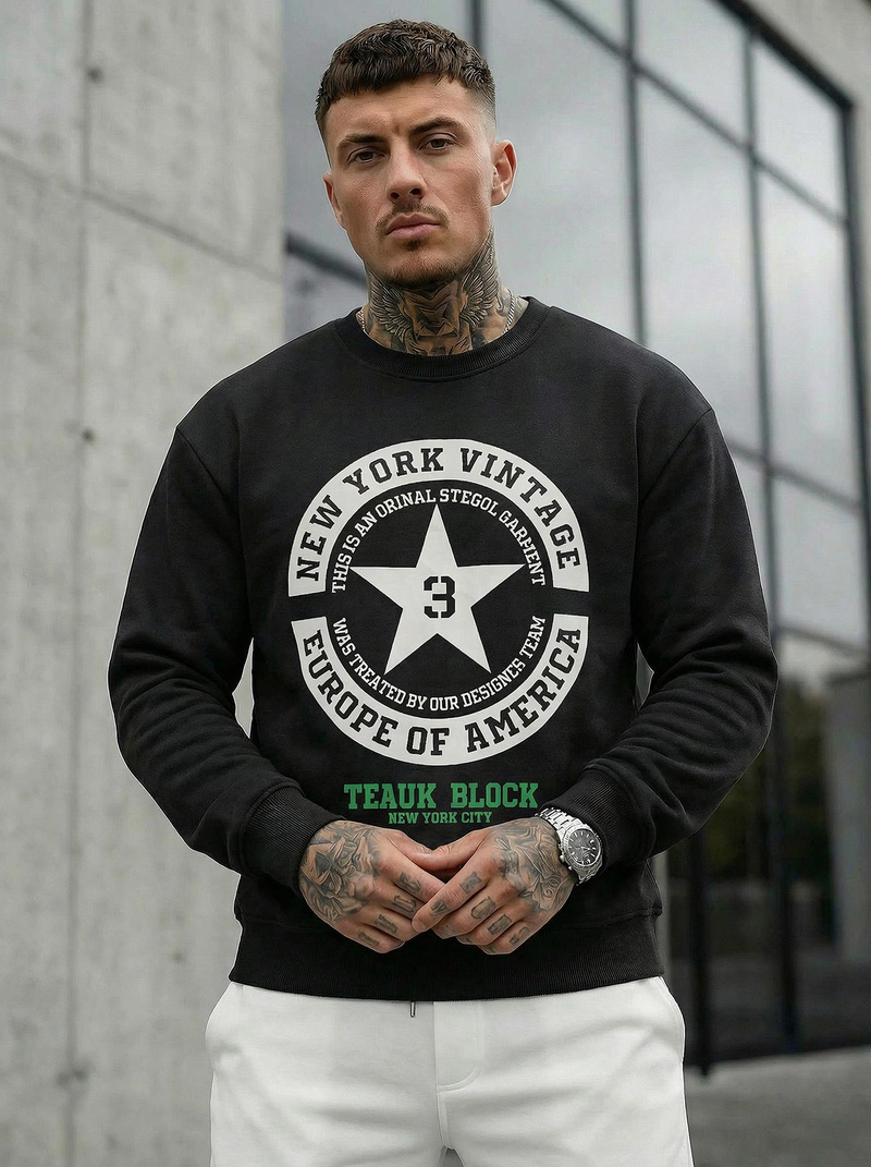 Ανδρικό Φούτερ μαύρο OZONEE JS/8B1768/3