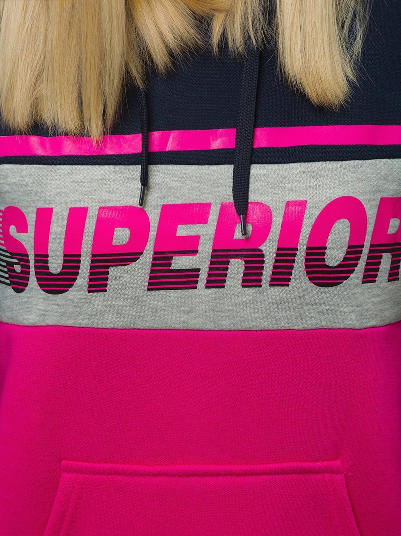 Γυναικείο φούτερ με κουκούλα ναυτικό μπλε OZONEE JS/KSW2007