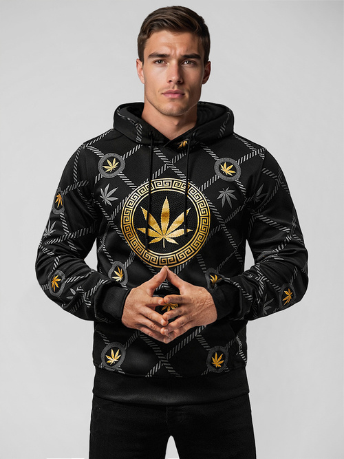 Ανδρικό Φούτερ με kουκούλα μαύρο OZONEE O/B267