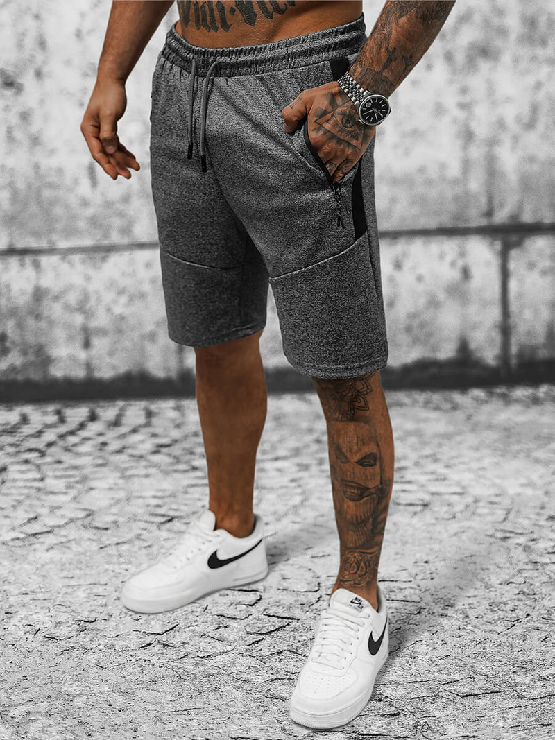 Ανδρικό σόρτς φόρμας γραφίτη OZONEE JS/8K279