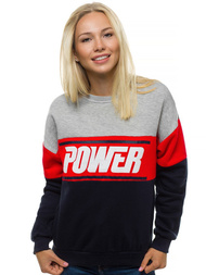 Γυναικείο φούτερ γκρι-ναυτικό μπλε OZONEE JS/KSW1015