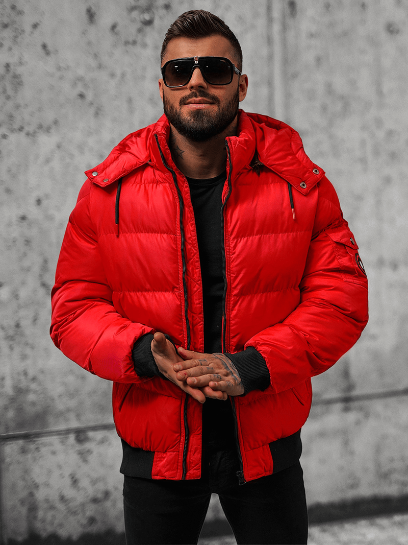 Ανδρικό χειμερινό μπουφάν το κόκκινο OZONEE JS/27M8111