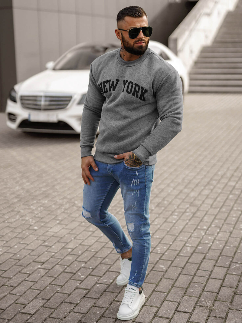 Ανδρικό Φούτερ γραφίτη OZONEE JS/8B1362/5